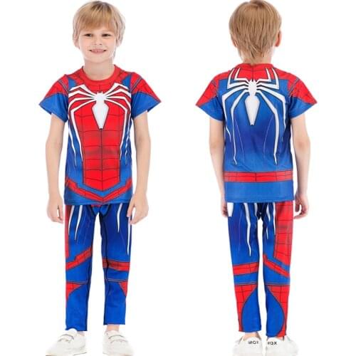 Kids MMA Two piece Boxing Set Compression Jerseys+Pants Children Rashguard Training Tight T-Shirts Trousers Teenagers Clothing