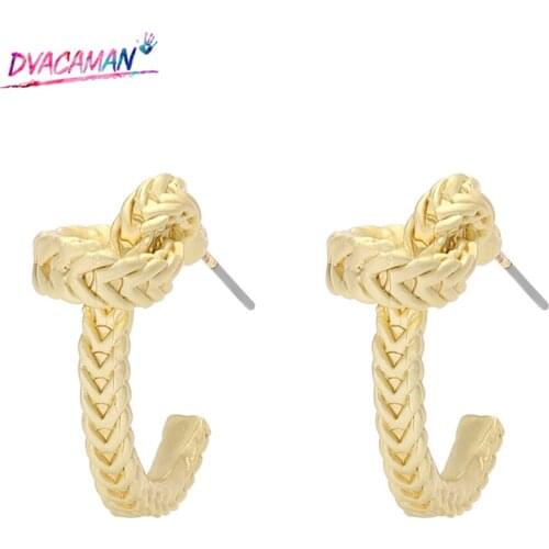 Dvacaman INS Designer Knotted Wheat Drop Earrings for Women 2020 Personalized Maxi Statement Earrings Jewelry Brincos Wholesale