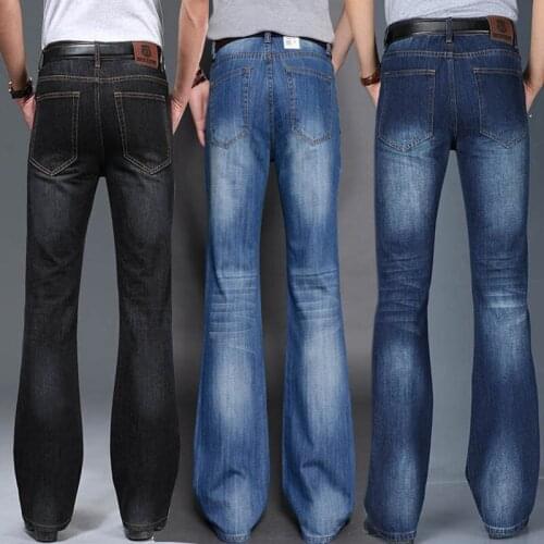 Jeans For Men Mens Modis Big Flared Jeans Boot Cut Leg Flared Loose Fit High Waist Male Designer Classic Denim Jeans