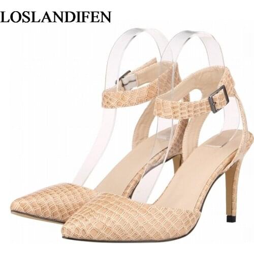 Euro Size 35-42 2020 New Sexy Women Sandals Summer Pointed Toe High Heels Pumps Designer Womens Party Sandals NLK-A0161