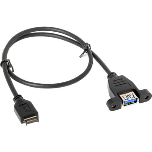 Motherboard cable USB 3.1 Front Panel Header to USB 3.0 Type-A Female Extension Cable 50cm Panel Mount Type