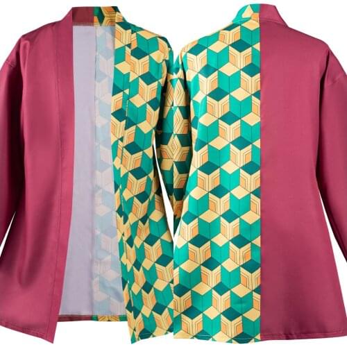 Demon Slayer Tomioka Giyuu Cosplay Costumes Kimetsu no Yaiba Cloak Cape Suit with Earrings Belt