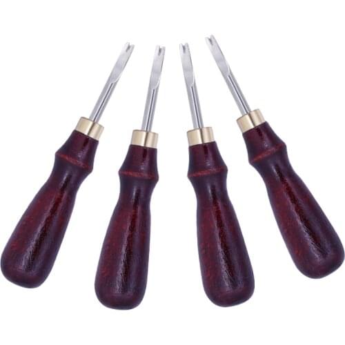 KAOBUY 4 Sizes Leathercraft Edge Beveler Edge Skiving Beveler, Cutting Beveling Leather Working Set For Rounds Off Edges