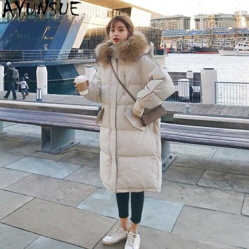 AYUNSUE Winter Jacket Women 2021 Hooded Coat Female Warm Thick Jackets Long Parkas Korean Style Casual Casaco Feminino Gxy75