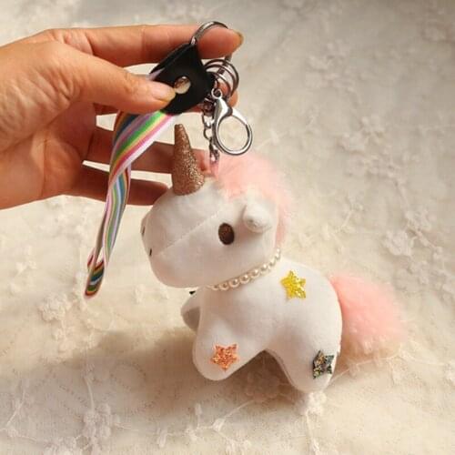Hot Sell Unicorn Plush Toys Cartoon Animal Horse Pendant Keychain Plush Dolls Gifts accessories
