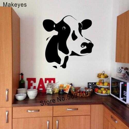 Makeyes Cow Kitchen Wall Stickers Animal Wall Decor Cute Design Vinyl Cow Home Livingroom Wallpaper Murals Wall Decal Q503