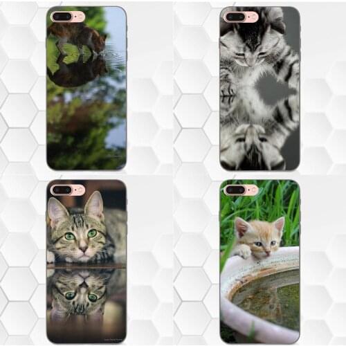 The Cute Mirror Reflection Cat Lovely Soft Rubber Phone Case For Xiaomi Mi Mix Max Note 2 2S 3 5X 6 8 SE A1 Play F1