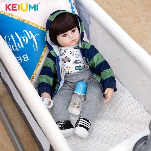 KEIUMI Reborn Baby Doll 60 CM Soft Touch Silicone Doll Baby Reborn Dolls Toy Handmade To Childrens Birthday Christmas