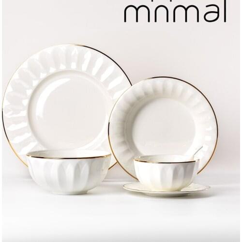 Nordic Ceramic Tableware Irregular Rice Bowl Dessert Salad Bowl Seasoning Bowl Flat Plate Dish Dishes and Plates Sets