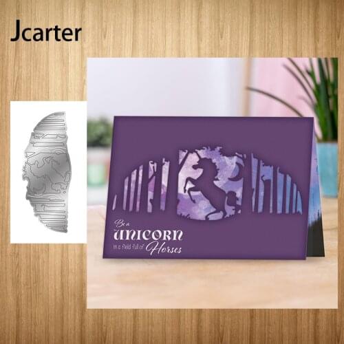 2021 New Horse Trees Moon Frame Metal Cutting Dies Craft Handmade Knife Mould Blade Punch Stencils Dies Cut Scrapbooking Model