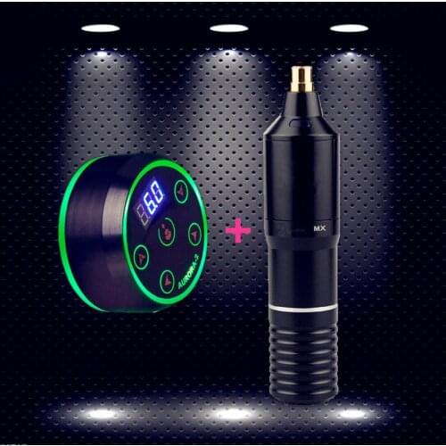 New Arrive Mini AURORA II LCD Tattoo Power Supply With Hybird Tattoo Machine Gun Pen Cartridge For Tattoo Kit Set Supply