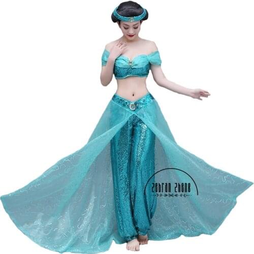 New Style Jasmine Princess Cosplay Costume For Adult Women Girls Halloween Party Custom Made