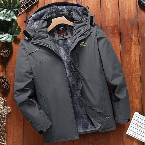 Oversize L~8XL Parka Men Windbreak Thick Warm Windproof Fur Fleece Coat Male Military Hooded Anorak Jackets Mens Winter Jackets