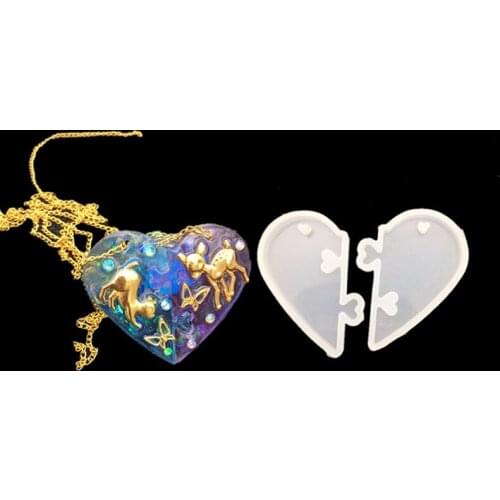 Heart Locks for Lovers Pendant Liquid Silicone Mold DIY Epoxy Resin Mould Jewelry Accessory Making Tools Dropshipping Wholesale
