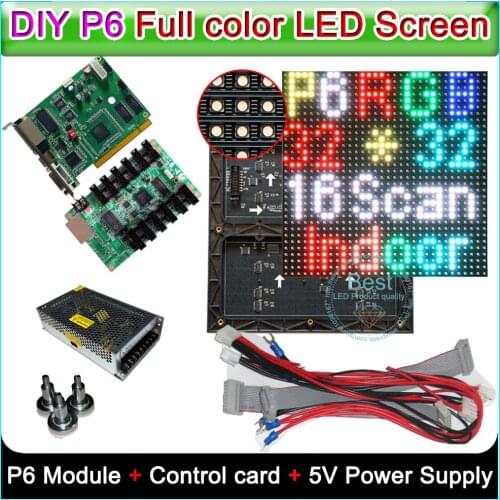 DIY Indoor Full Color LED displays, SMD P6 LED Module 25pcs+, Linsn TS802D Sending card+, RV908 Receiving card+power supply