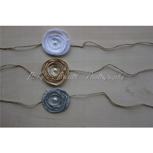 3pcs One Lot Handmade Newborn Baby Girl Headband With Pearl Baby Photography Head Accessories