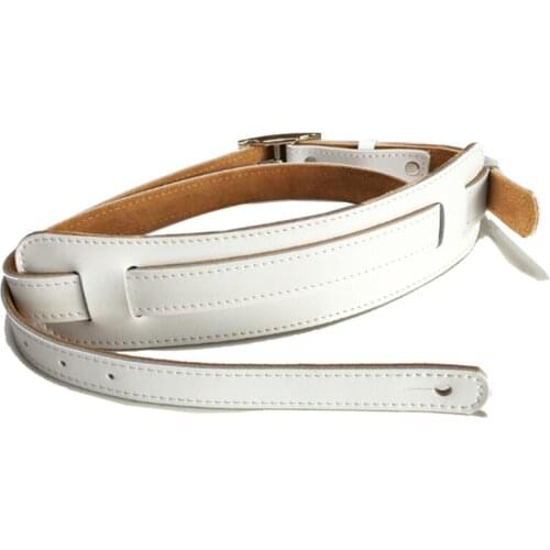 Durable Leather and Metal Buckle Electric Guitar Strap Belt Shoulder Pad Adjustable Vintage Guitar Straps