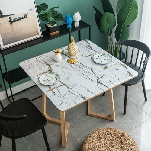Soft glass plastic PVC tablecloth waterproof Anti-hot table cloth Imitation marble Table mats plastic Pads Coffee table cover