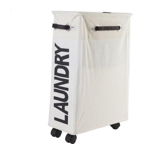 Foldable Rolling Laundry Hamper with Wheels Waterproof Collapsible Clothes Basket Toys Storage Bin Organizer