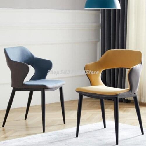 Nordic Family Light Luxury Back Dining Chair Technology Cloth Chair Hotel Discussion Desk Chair Makeup Manicure Net Red Stool