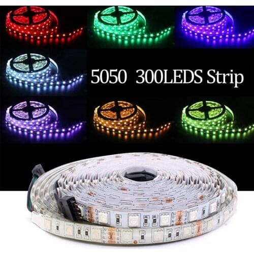 LED Strip 5050 2835 DC12V 60LEDs/m Flexible LED Light Lamp RGB RGBW 5050 LED Strip 300LEDs 5M/lot