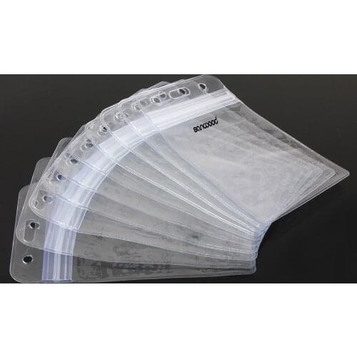 10Pcs Vertical Transparent Vinyl Plastic Clear ID Card Badge Holder with Zipper