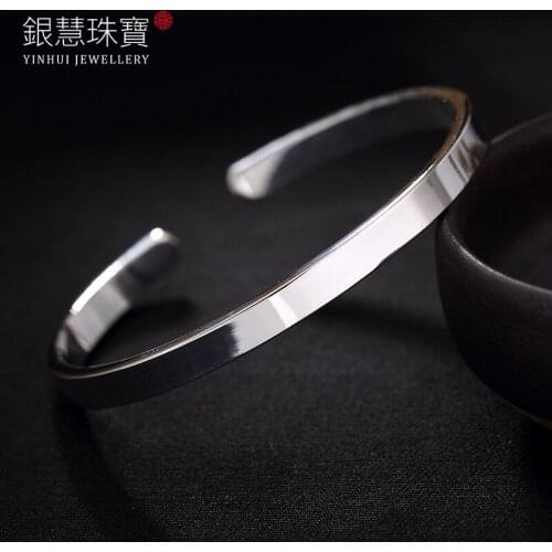 Japan And South Korea Smooth Simple Fashion Silver Restoring Ancient Ways Men And Women Lovers Bracelet Wholesale