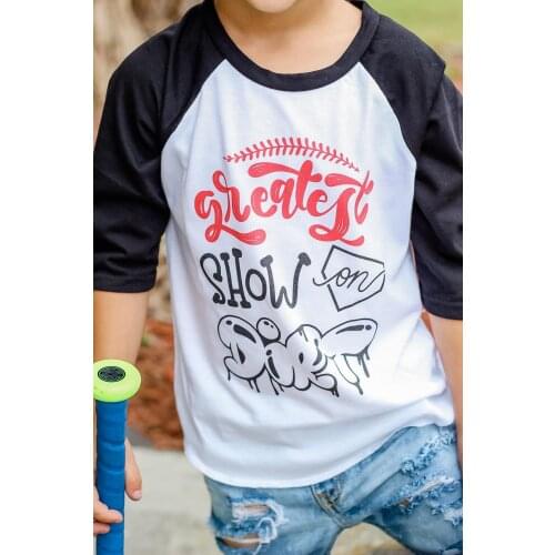 Funny shirt Kids Baseball Raglan shirt Greatest Show On Dirt Baseball shirts Boys Baseball tops Kids Baseball Softball outfits