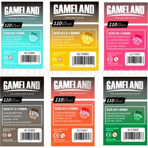 110 Sleeves Board Games GAMELAND Card Game Sleeve Protector protective clear cards sleeves