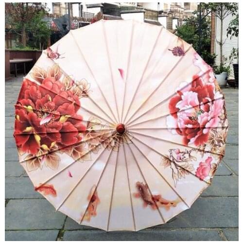 Womens Rain Umbrella Chinese Umbrella fengshui Silk Dance Japanese Poney Decorative Bamboo Umbrella Oil Paper Umbrella parasol