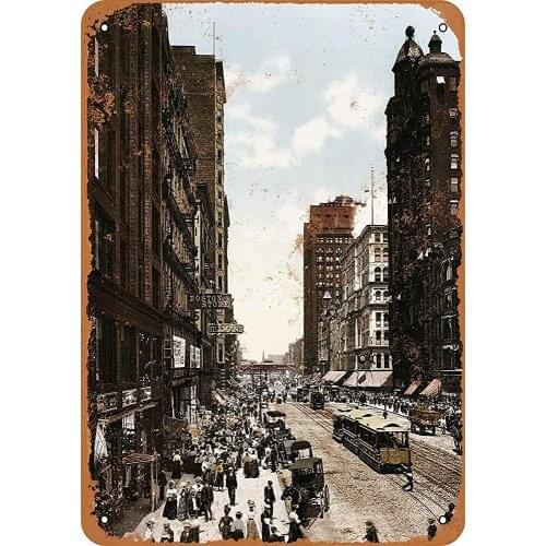 Tin Signs Chicago State Street Metal Sign for Bedroom Cafe Home Bar Pub Coffee Beer Kitchen Bathroom Funny Wall Decor