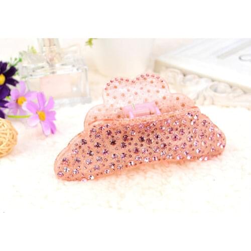 12.5cm Large Size Acrylic Hair Claw Full Rhinestone Wedding Hair Accessories Luxury Crystal Hair Jewelry For Women 4 Colors