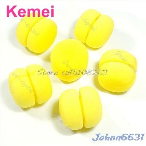 18Pcs/lot Yellow Balls Soft Sponge Hair Care Curler Rollers -Y207 Drop Shipping