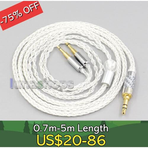 2.5mm 4.4mm XLR 8 Core Silver Plated OCC Earphone Cable For Hifiman HE560 HE-350 HE1000 V2 Headphone 2.5mm pin LN006560