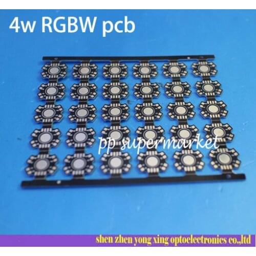 20pcs 4w RGBW 8 foot diamet 20mm star pcb for high power RGBW lamp
