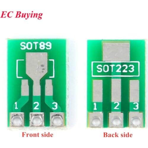 20pcs SOT89 SOT223 to DIP PCB Transfer Board Pin Adapter Converter Plate Double Sides 1.5mm 2.3mm to 2.54mm Pin Pitch Pinboard