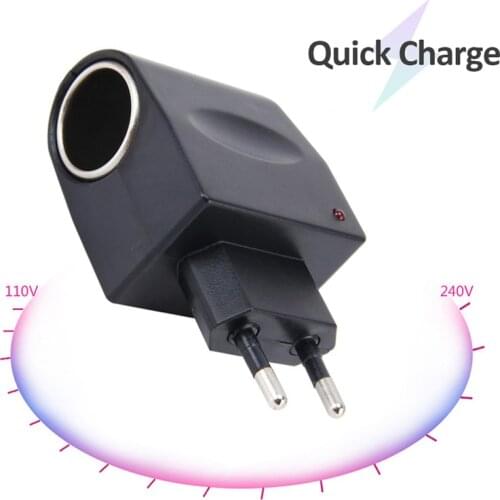 2021 Universal 220V AC To 12V DC Car Power Adapter Socket Converter 220V To 12V Household Cigarette Lighter US EU Plug