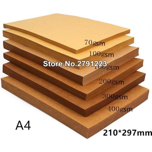 70-200gsm 10/20/50pcs High Quality A4 Brown Kraft Paper DIY Handmake Card Making Craft Paper Thick Paperboard Cardboard
