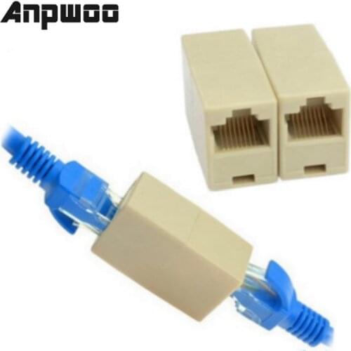 ANPWOO 10pcs RJ45 Cat5 8P8C Socket Connector Coupler For Extension Broadband Ethernet Network LAN Cable Joiner Extender Plug