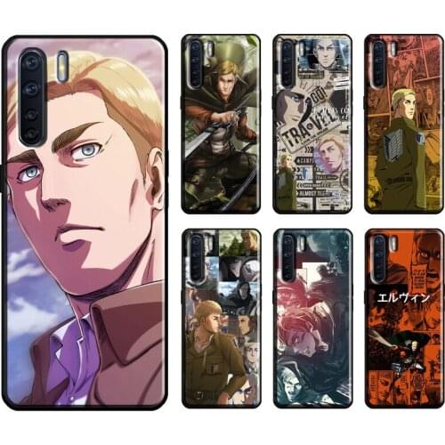 Erwin Smith Attack on Titan Case For OPPO A1K A3S A5S A15 A52 A72 A83 A91 F5 A5 A9 A31 A53 2020 Reno 2 Z 4 Pro Coque