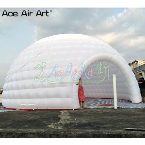 Giant 8 m bar house inflatable white igloo marquee,inflatable dome tent,igloo disco,DJ booth,party pavilion tent for sale