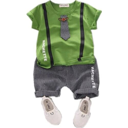 Casual Baby Boys Cotton Clothes Summer Children O-Neck T Shirts Stripe Shorts 2Pcs/sets Infant Kids Fashion Toddler Tracksuits