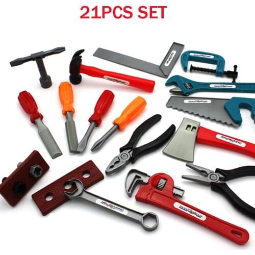 21PCS for Boys Repair Tools Toys Pretend Play Environmental Plastic Engineering Maintenance Tool Toy Kit for Children Gift Tool