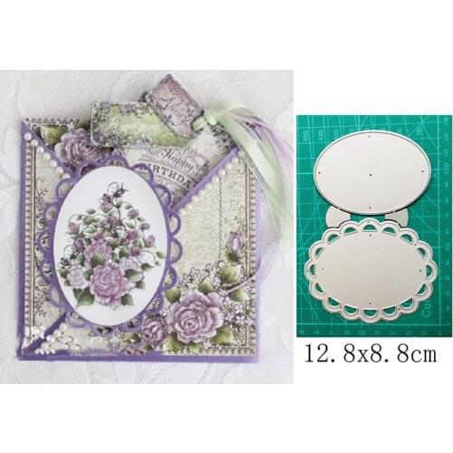 Lace Oval Background Frame Metal Cutting Dies Stencils dies for DIY Scrapbooking dies Decoration Paper Craft dies Embossing Dies