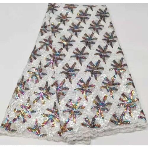 Madison Nigerian Wedding Lace Fabrics African Sequins Lace Fabric 2021 High Quality Lace French Tulle Lace Fabric Sew