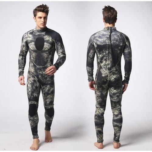 3mm Neoprene 1 Piece Wetsuit Scuba Diving Suit MenS Full Body Underwater Surfing Spear Diving Snorkeling Suit MenS Camouflage
