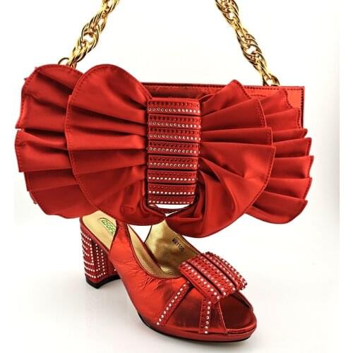 New Arrival Italian Shoes with Matching Bags Set Decorated with Appliques African Shoes and Bags Matching Set Womens Shoes HeelS