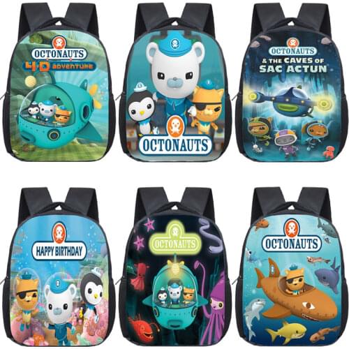 Octonauts Kindergarten Backpack Childrens Cartoon School Bag Boys Waterproof Daily Knapsack Kids Cute Rucksack Girls Book Bags