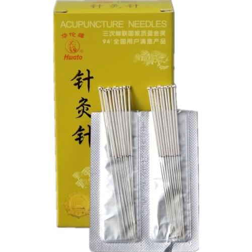 Authentic huatuo silver-plated non-disposable needles 200 pcs reusable acupuncture needle size 0.25/30/35/40mm