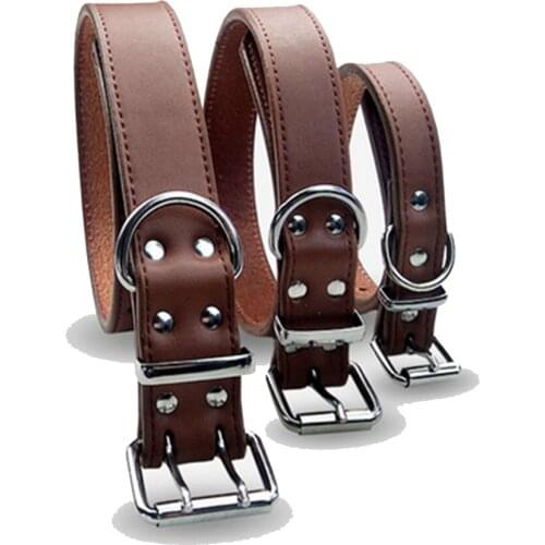 Pet dog collar soft leather collar cowhide golden retriever dog collar large dog leather dog collar